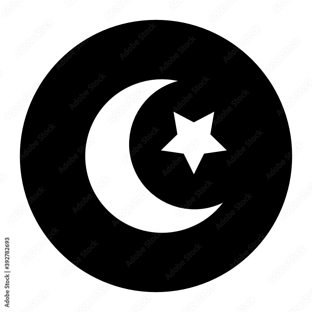 Muslims religious symbol, solid icon of islam
Muslims religious symbol, solid icon of islam