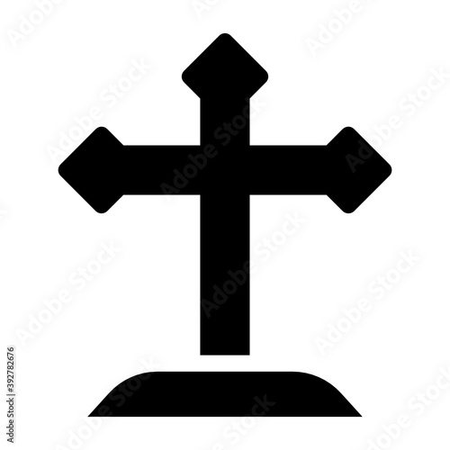
Russian religious sign, solid icon of orthodox cross 
