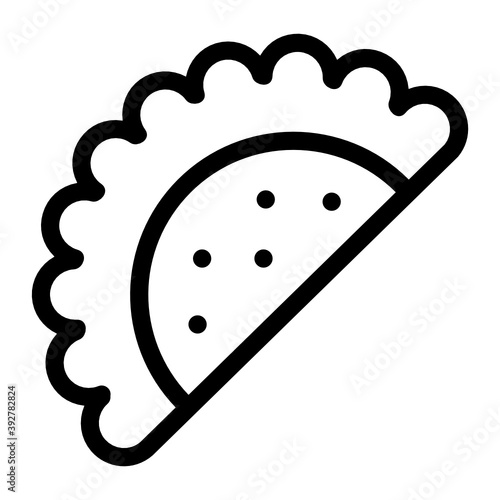 
Russian stuffed vegetable tortilla, solid icon of taco  
