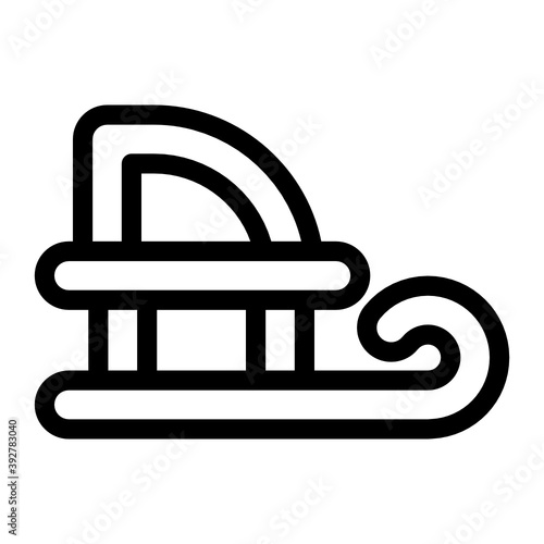 
An icon design of santa sled in modern solid style 
