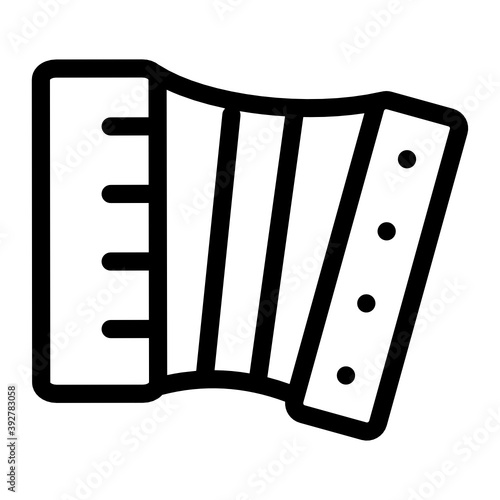 
Harmonium icon in solid design, russian traditional musical instrument 

