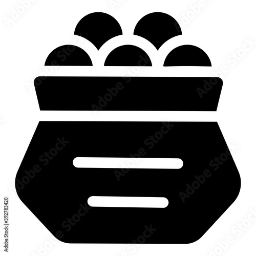 
Filipino traditional sweet pot, solid icon of sugar balls 
