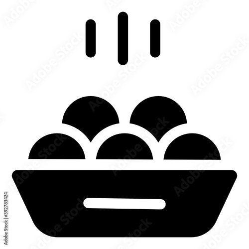 
Filipino traditional sweet pot, solid icon of sugar balls 
