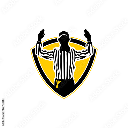 american football sport referee shield vector icon photo