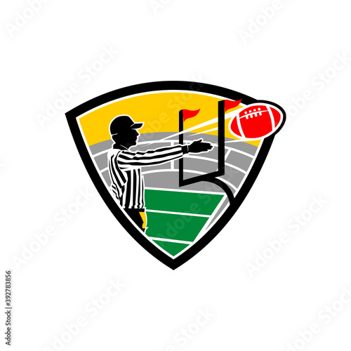 american football sport referee shield vector icon