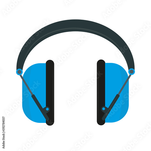 Vector illustration blue ear defenders on a white background