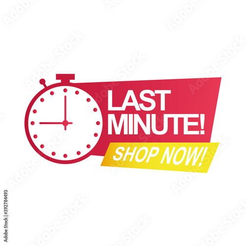 last minute sale countdown badge with chronometer