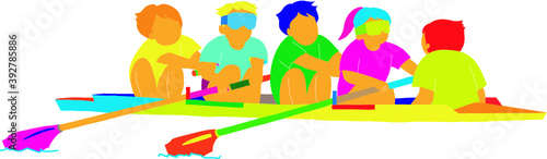 PARA ROWING colorful