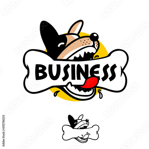 Dog bites bone