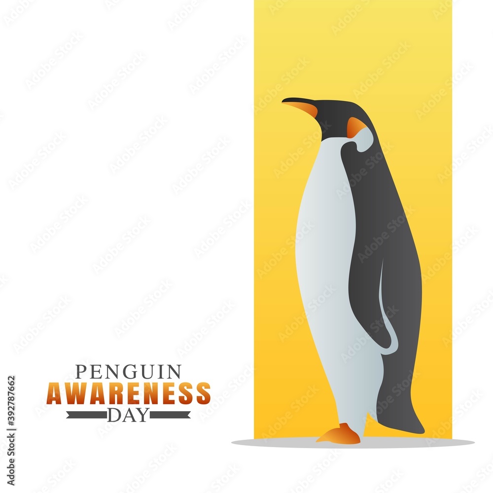 Obraz premium Penguin Awareness Day Vector Illustration. Suitable for greeting card poster and banner