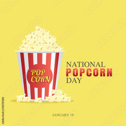 National Popcorn Day Vector Illustration. Suitable for greeting card poster and banner