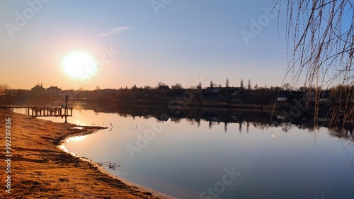sunset on the river