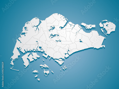 Vector islands Asia map country Singapore template