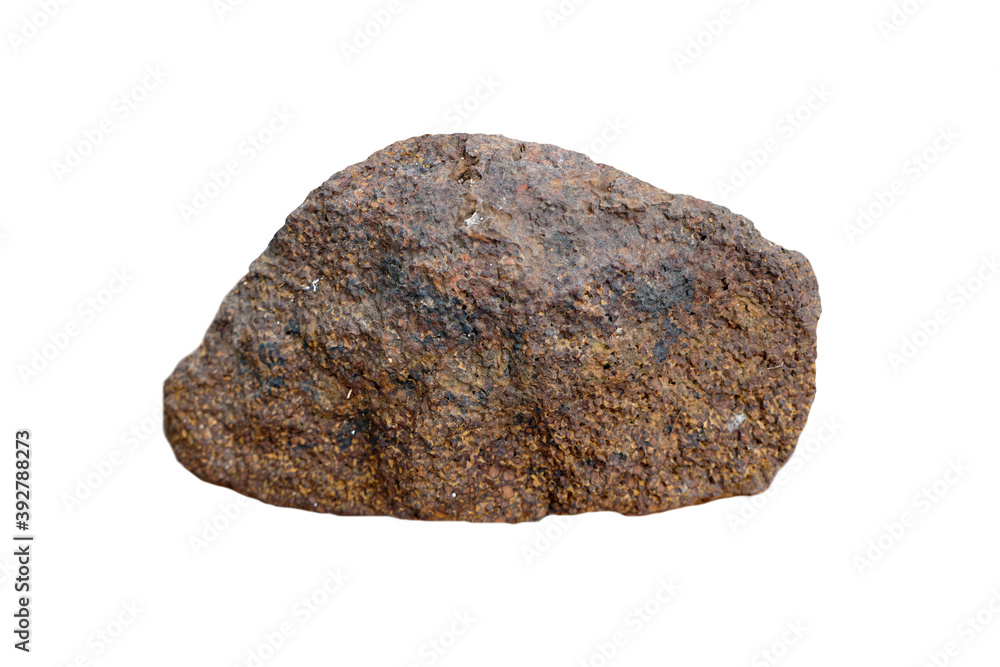 Obraz premium laterite stone rock isolated on a white background.