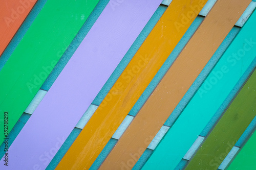 Background from colorful wooden planks