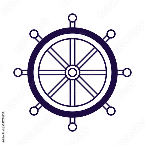 rudder ship line style icon