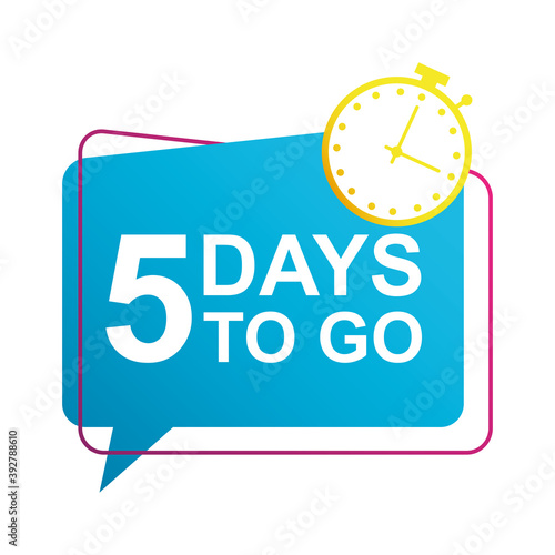 five days to go sale countdown badge with chronometer