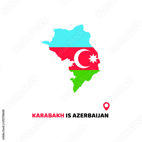 Karabakh is Azerbaijan poster design. Azerbaijan flag EPS10
