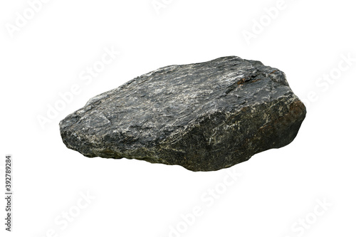 Big limestone rock isolated on a white background. stone for garden decoration