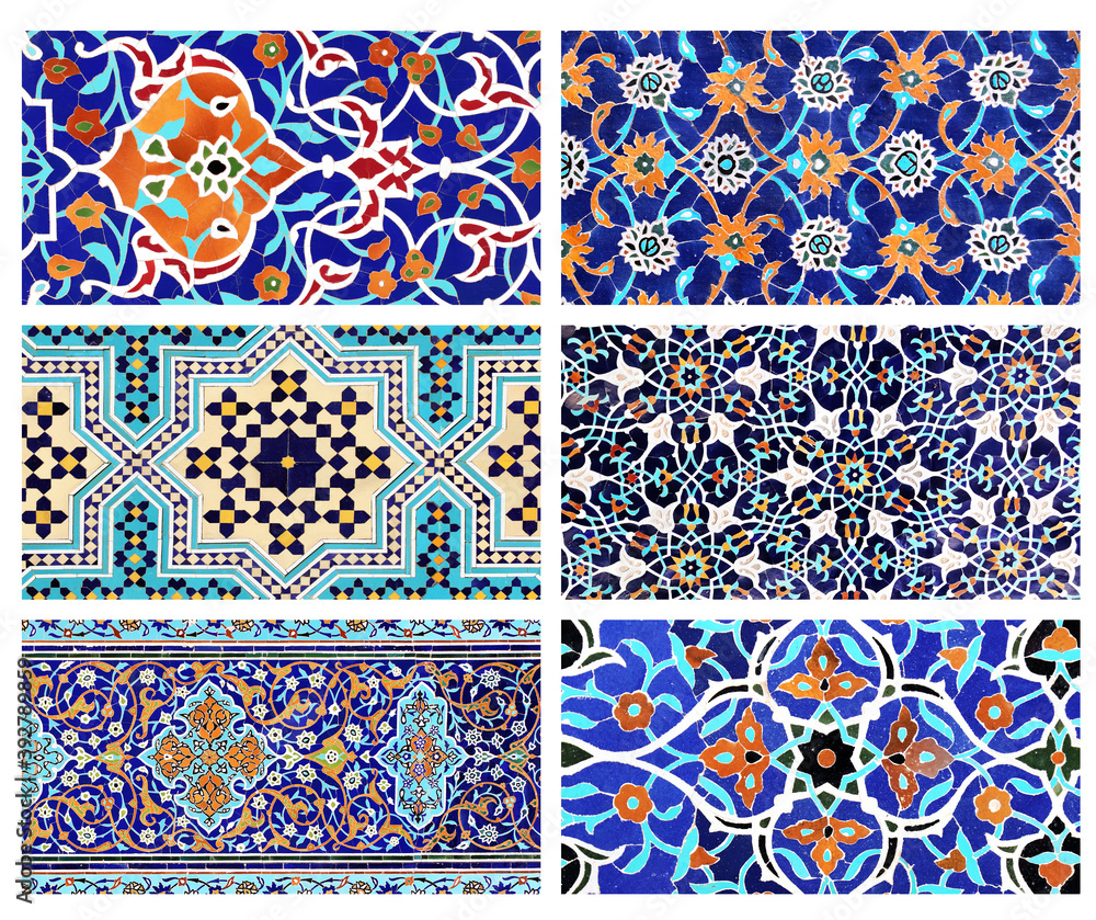 Set of banners with detail of ancient mosaic walls Set of banners with detail of ancient mosaic walls