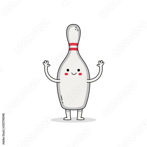 Cute bowling pin cartoon character