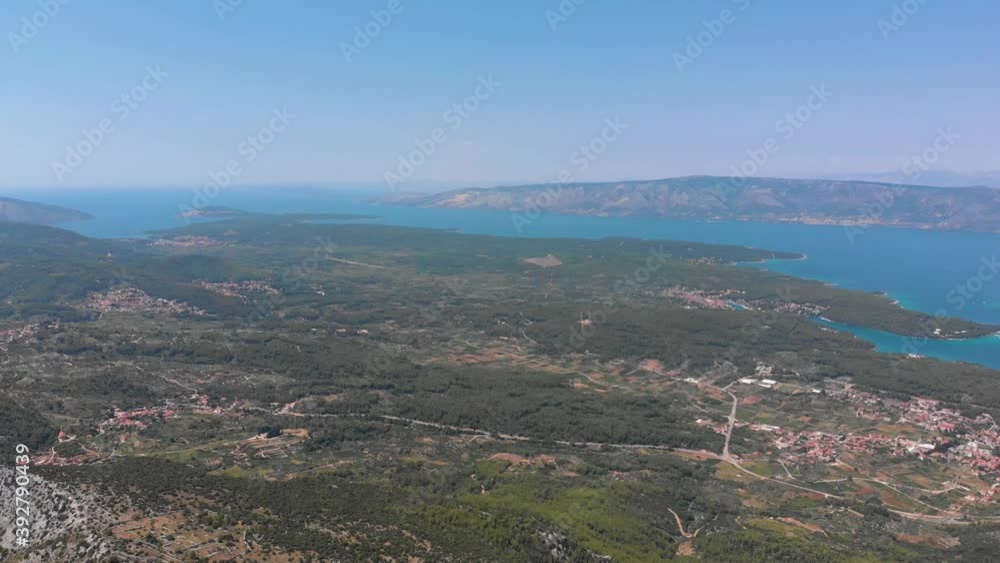 Tropical Hvar Island Landscape in Croatia with Adriatic Sea Coast, Aerial Tropical Hvar Island Landscape in Croatia with Adriatic Sea Coast, Aerial