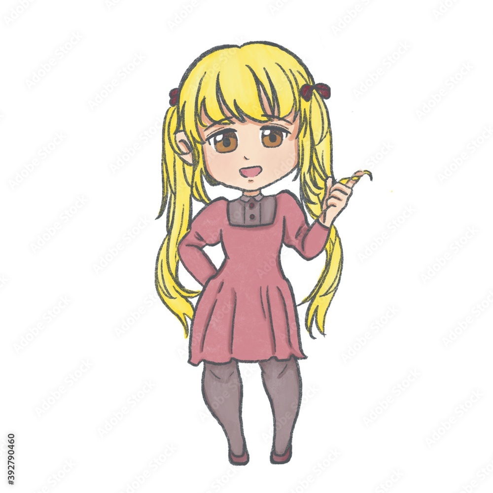 Twins tale girl in dress character Twins tale girl in dress character