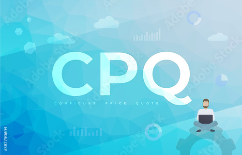 Quadro em tela Configure Price Quote (CPQ Acronym Abbreviation) business vector concept with bi