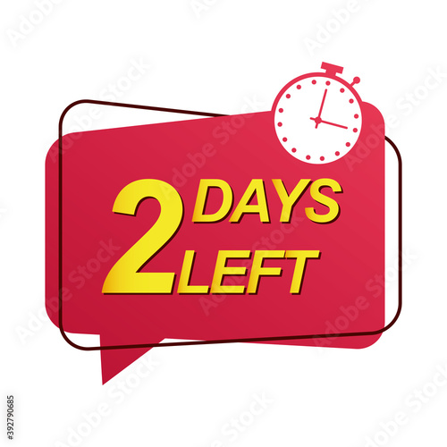 two days to go sale countdown badge with chronometer