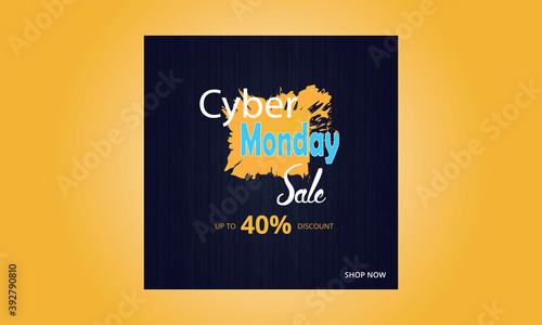 November Shopping Discount Offer for Cyber Monday. Celebration Offer Poster.