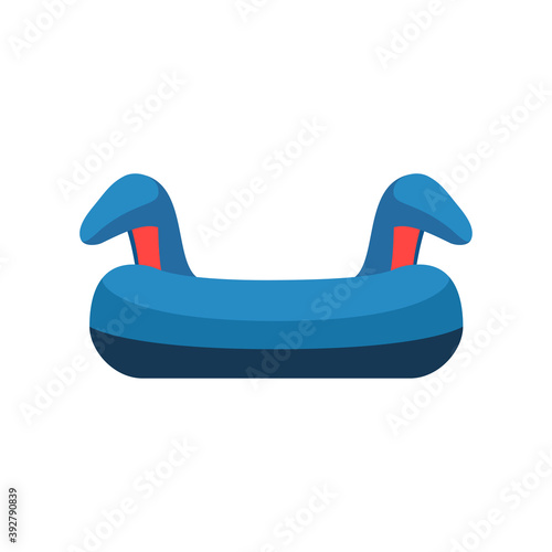 Car booster front view. Safety baby car seat. Isolated objects. Vector illustration on white background