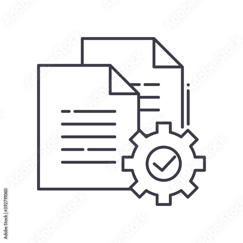 Procedure icon, linear isolated illustration, thin line vector, web design sign, outline concept symbol with editable stroke on white background.