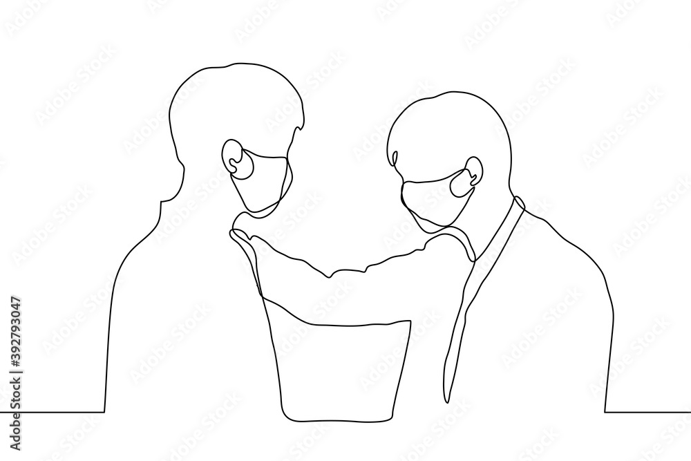 two men are facing each other, one of them put his hand on the other's ...
