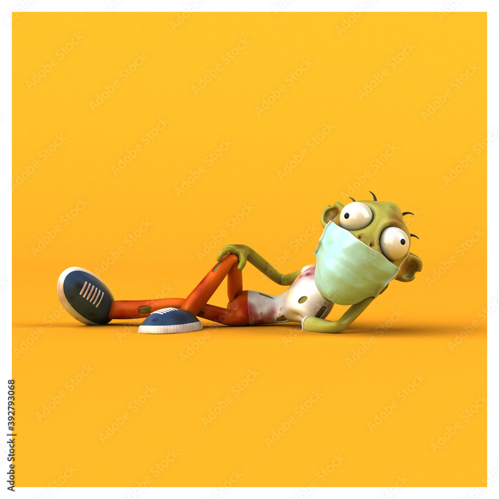 Fun 3D cartoon Zombie with a mask Fun 3D cartoon Zombie with a mask