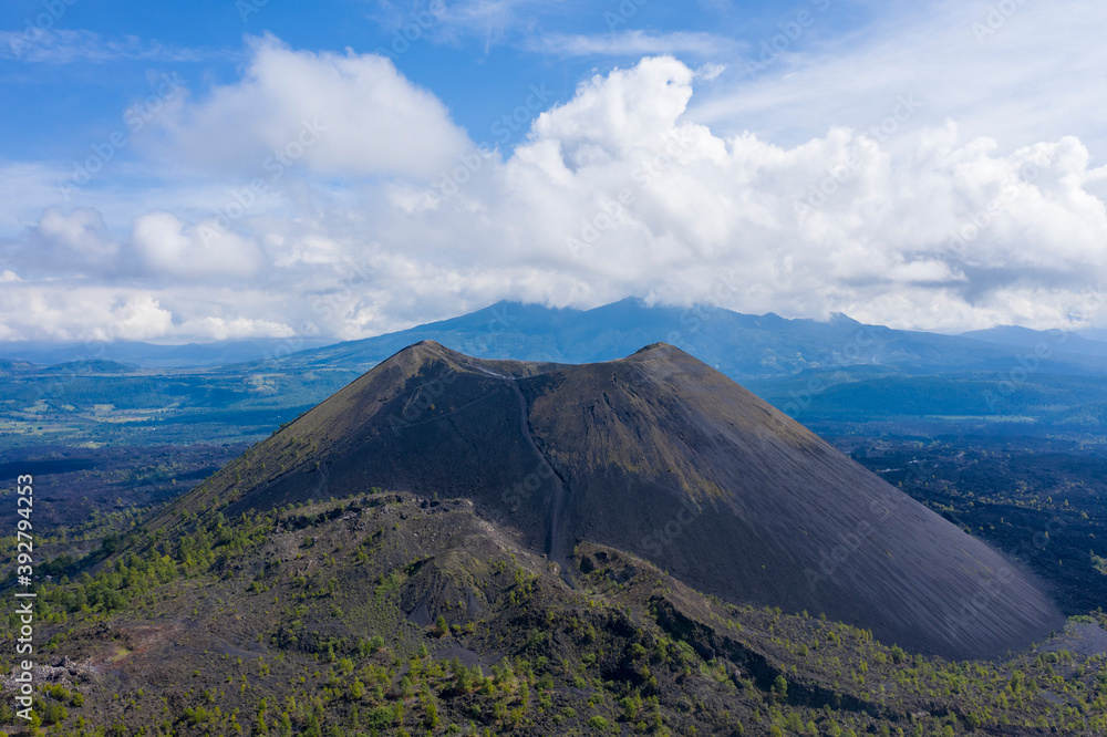 volcano landscape with clouds volcano landscape with clouds