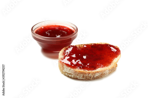 Wallpaper Mural Bread with strawberry jam isolated on white background Torontodigital.ca