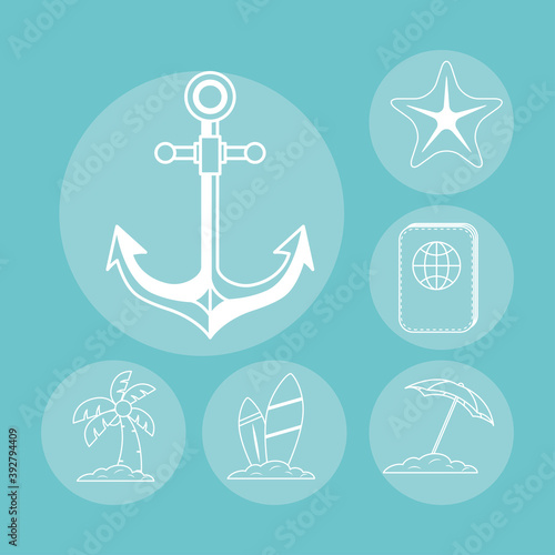 anchor with set line style icons