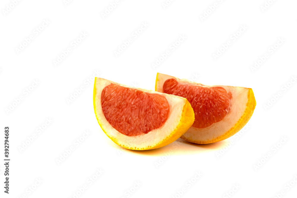 Two slices of grapefruit Two slices of grapefruit