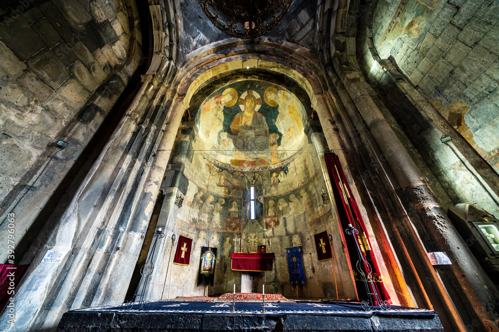 Interior of Haghpat Monastery, UNESCO World Heritage Site in Armenia, built between 10th and 13th centuries. 