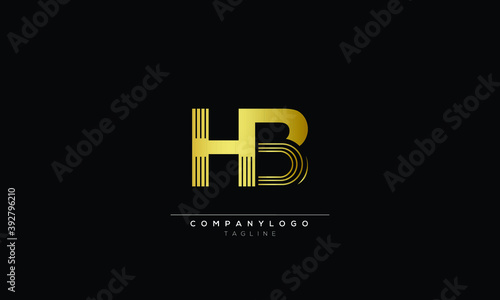 HB Abstract initial monogram letter alphabet logo design