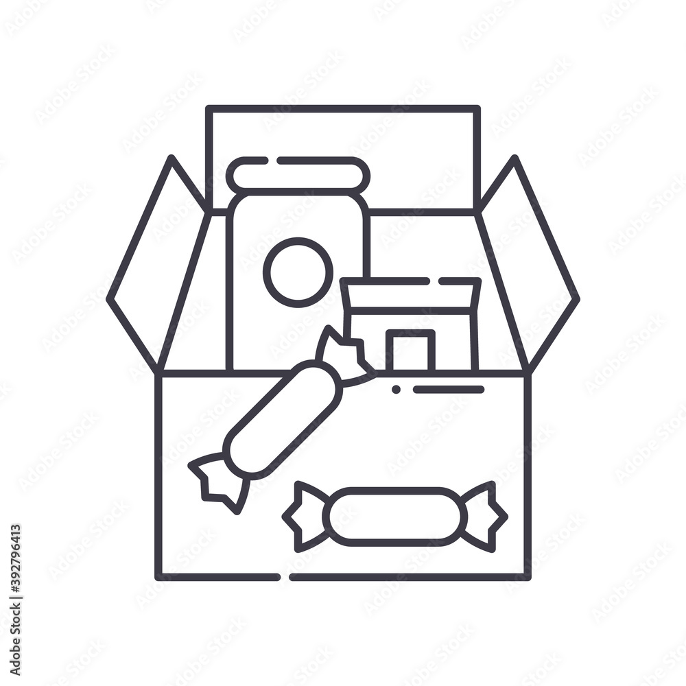 Private donation icon, linear isolated illustration, thin line vector, web design sign, outline concept symbol with editable stroke on white background. Private donation icon, linear isolated illustration, thin line vector, web design sign, outline concept symbol with editable stroke on white background.