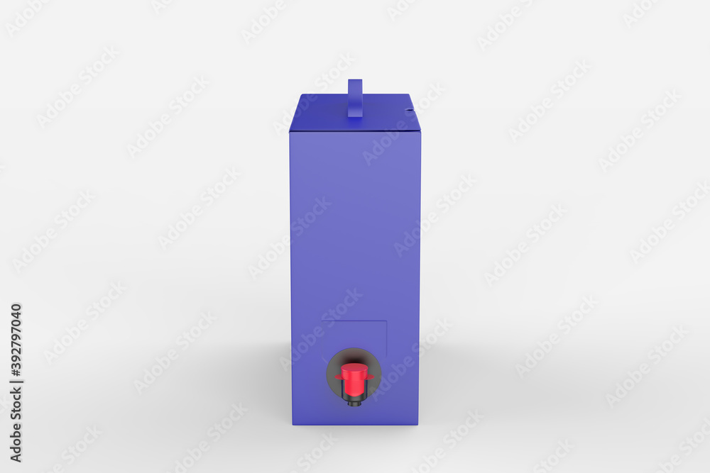 Blank Matte Paper Box with Wine Tap For Branding. 3d render illustration. Blank Matte Paper Box with Wine Tap For Branding. 3d render illustration.