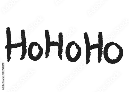 Hohoho - Christmas and New Year phrase. Handwritten modern lettering for cards. Vector illustration.