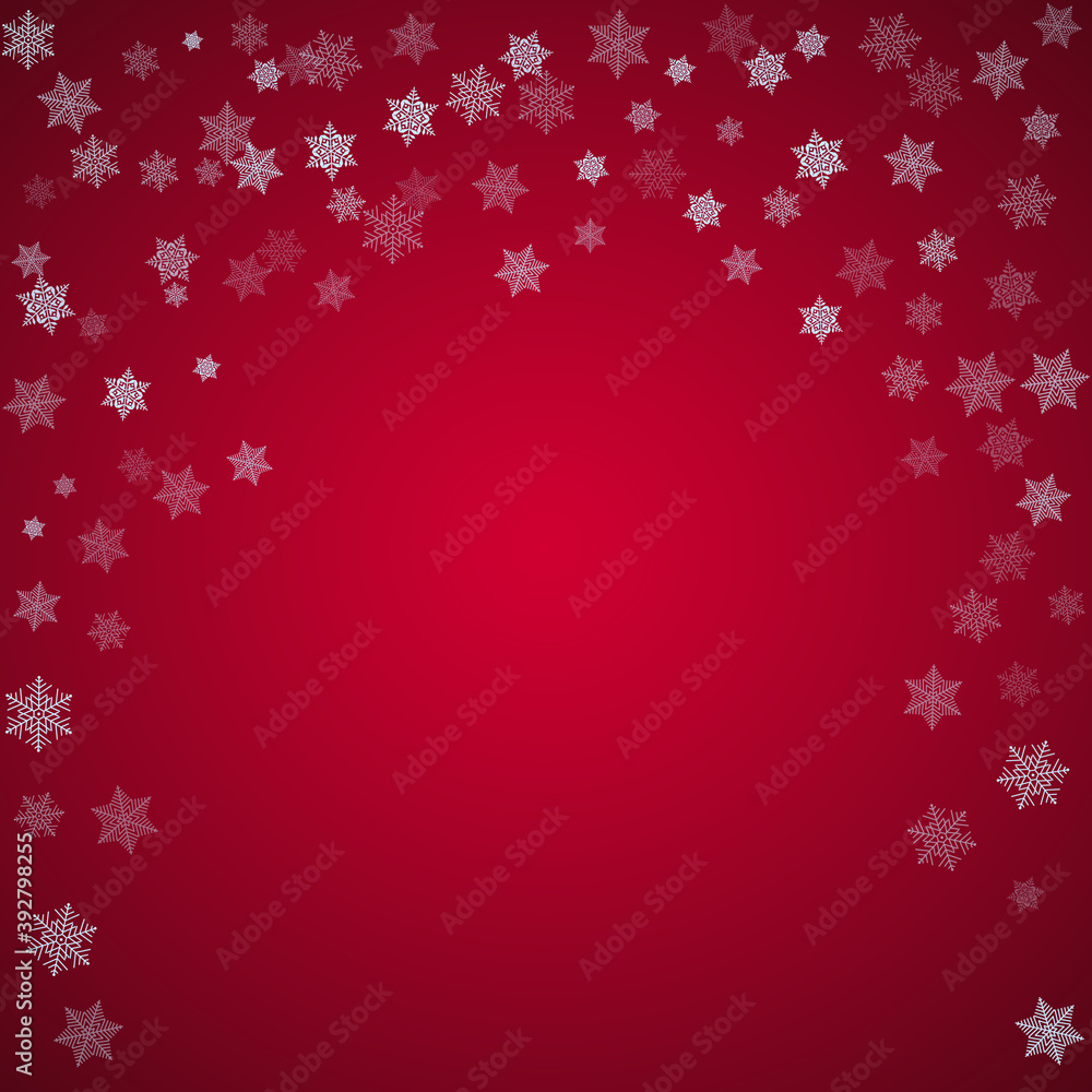 The white snow on the red mesh background, winter and Cristmas theme The white snow on the red mesh background, winter and Cristmas theme