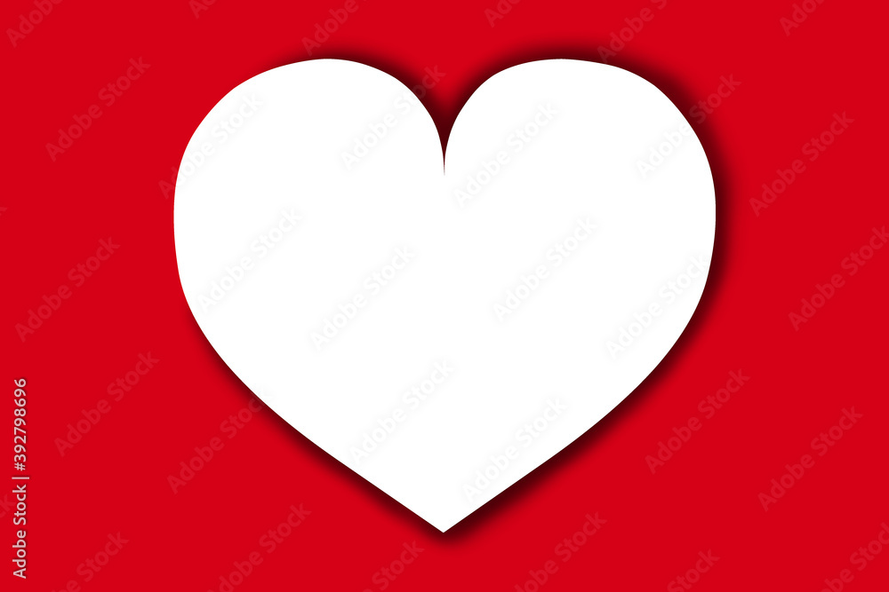 Heart, love, romance or valentine's day icon for apps and websites on red background Heart, love, romance or valentine's day icon for apps and websites on red background