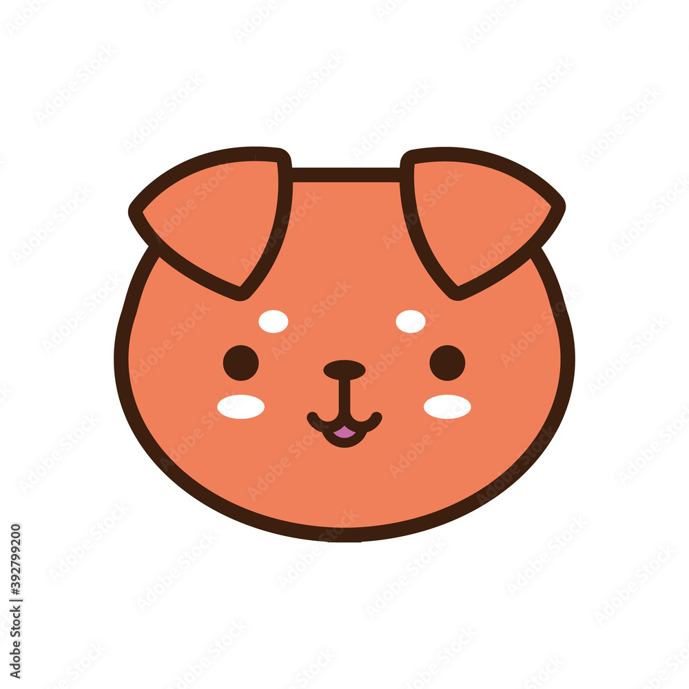 cute little dog kawaii animal line and fill style cute little dog kawaii animal line and fill style