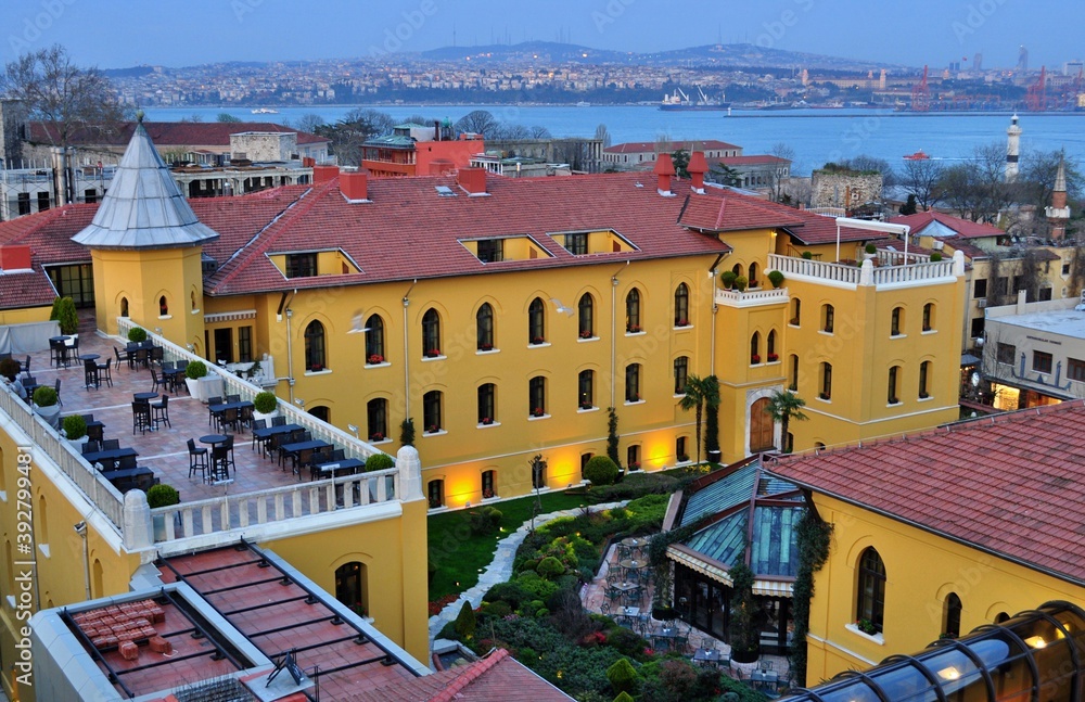 View of Four Seasons Hotel in Sultanahmet, Istanbul, Turkey.
