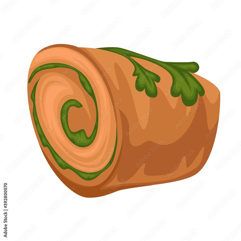 Obraz premium Chicken roll with arugula poultry meat isolated dish