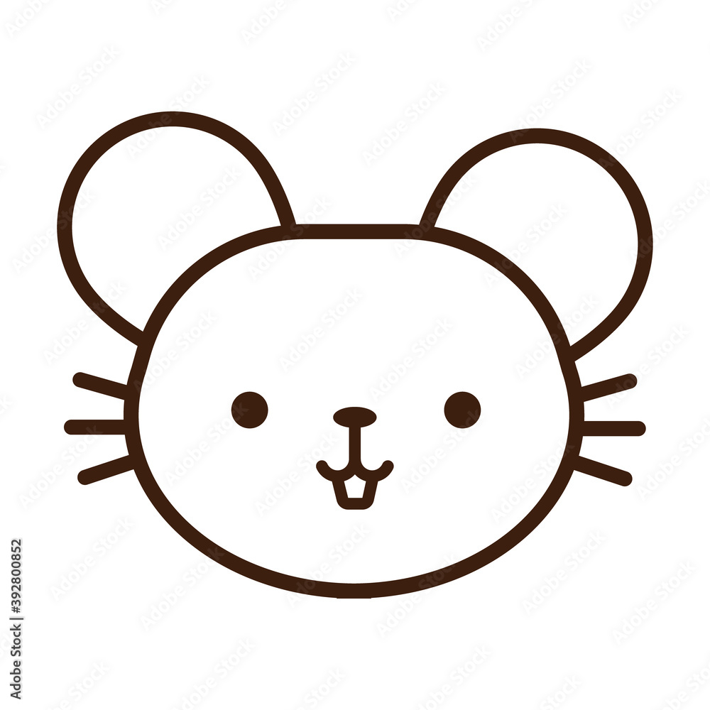 cute little mouse kawaii animal line style cute little mouse kawaii animal line style