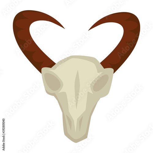 Goat skull with horns stone age primitive people hunting